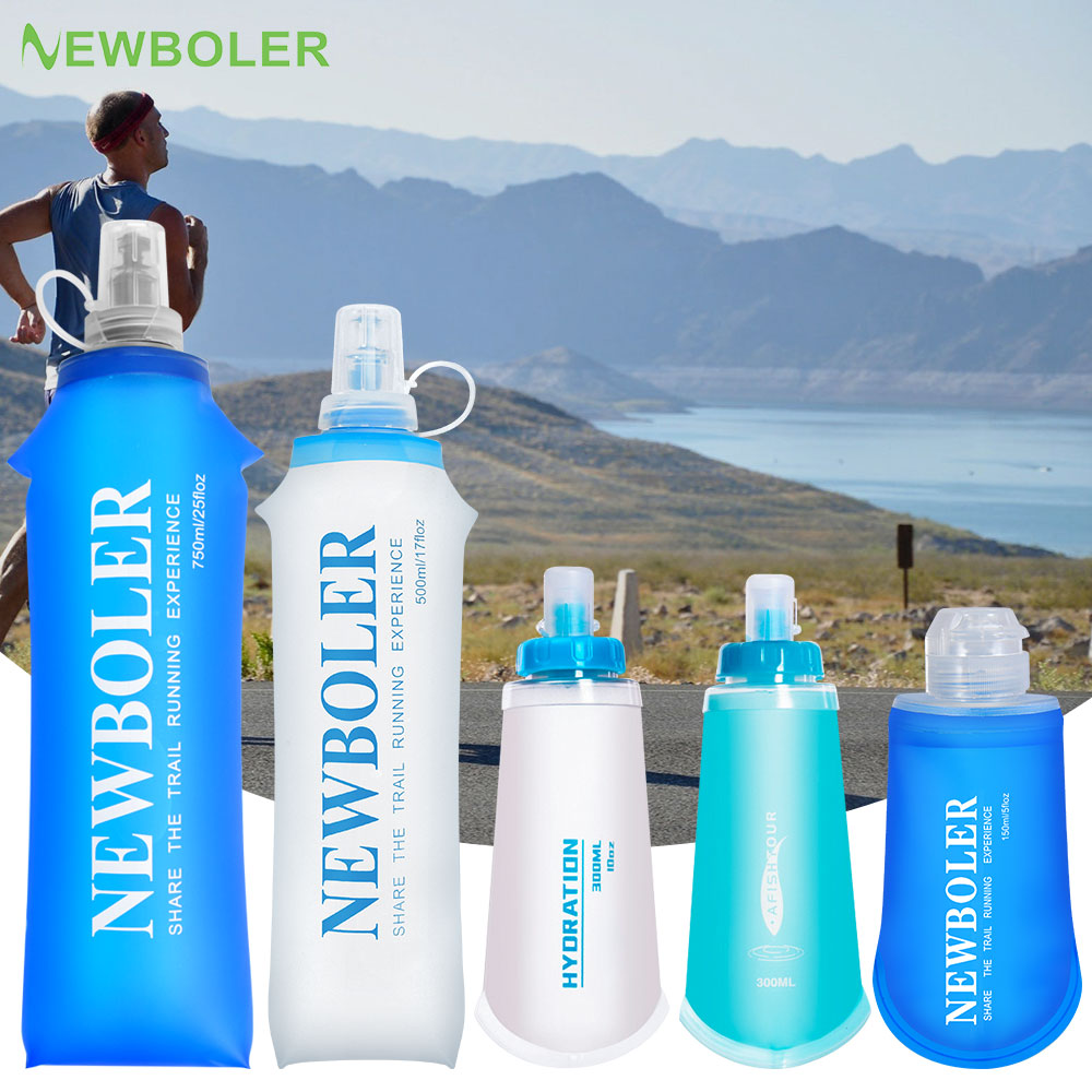 Water Bag Collapsible - 150/250/300/500/750ml 야외 접이식 실리콘 물린 크기
