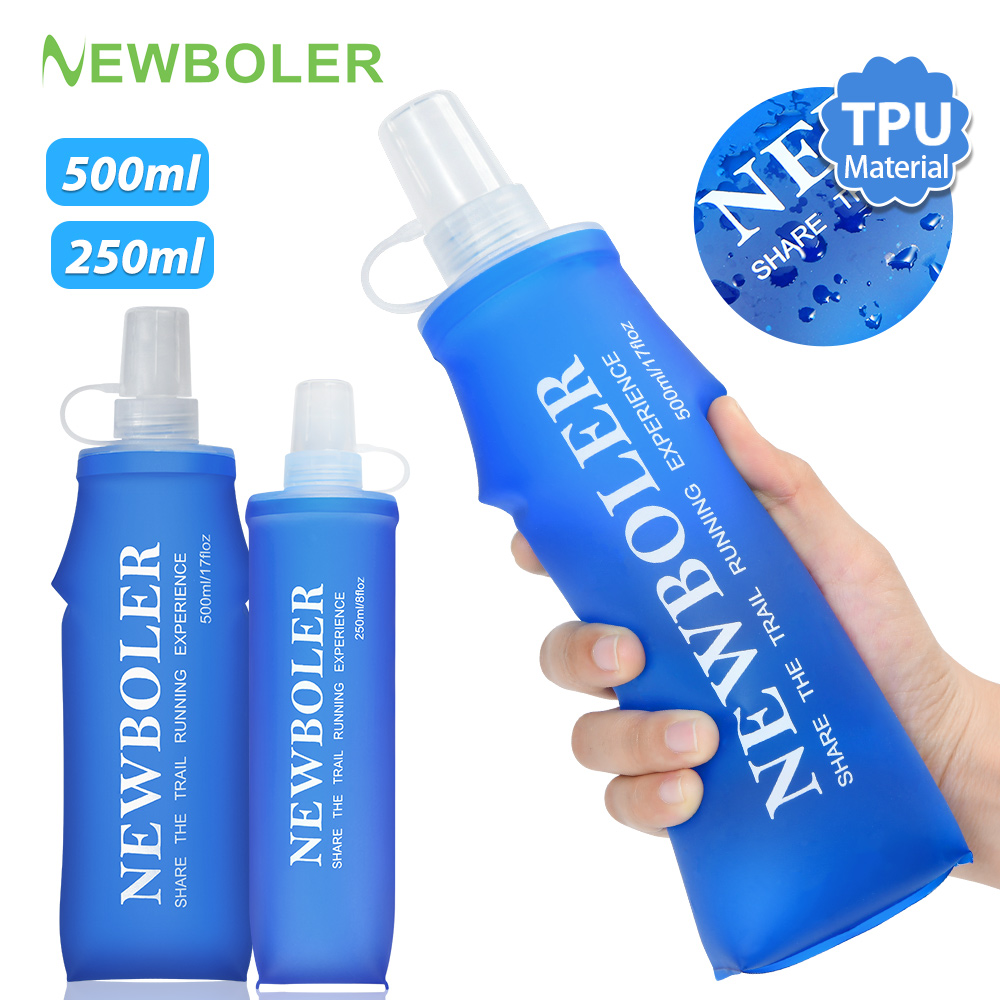 Water Bag Collapsible - NEWBOLER 250ml/500ml 야외 접이식 실리콘 물린