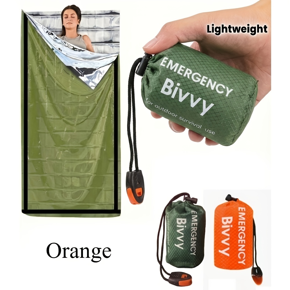3Pcs 비상용 침낭 키트(드로스트링 휘슬 포함) 절연 - Bivy Bag Emergency 리뷰 및 가격